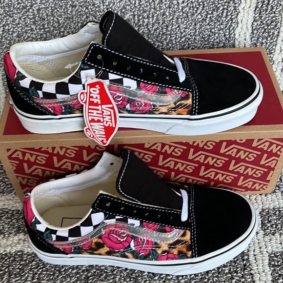Vans Old Skool Rose/Animal Check True White Multi WMNS - Picture 2 of 16
